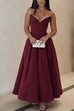 Mixiedress V Neck Strapless Corset Swing Maxi Dress