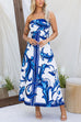 Mixiedress Strapless Tube Unique Print Swing Maxi Dress