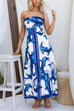 Mixiedress Strapless Tube Unique Print Swing Maxi Dress