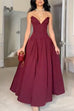 Mixiedress V Neck Strapless Corset Swing Maxi Dress