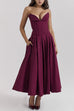 Mixiedress V Neck Strapless Corset Swing Maxi Dress