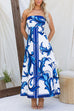 Mixiedress Strapless Tube Unique Print Swing Maxi Dress