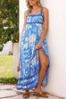 Mixiedress Ric Rac Trim Pocketed Unique Print Maxi Cami Dress