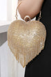 Mixiedress Luxury Heart Shape Rhinestones Tassel Evening Handbag