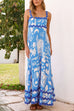 Mixiedress Ric Rac Trim Pocketed Unique Print Maxi Cami Dress