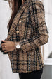 Mixiedress Double Breasted Open Front Plaid Blazer Jacket