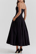 Mixiedress V Neck Strapless Corset Swing Maxi Dress