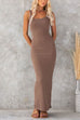 Sleeveless Ribbed Knit Bodycon Maxi Dress