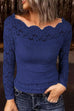 Mixiedress Long Sleeves Hollow Out Lace Slim Fit Top