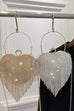 Mixiedress Luxury Heart Shape Rhinestones Tassel Evening Handbag