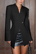 Mixiedress Chic V Neck Single Button Irregular Blazer