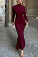 Mixiedress Turtleneck Slim Fit Mermaid Maxi Sweater Dress