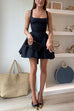 Mixiedress Square Neck Bow Knot Backless Mini Dress