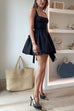 Mixiedress Square Neck Bow Knot Backless Mini Dress