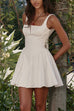 Mixiedress Square Neck Bow Knot Backless Mini Dress