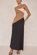 Mixiedress Strapless Color Block Pocketed Maxi Party Dress