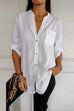 Mixiedress Rolled Up Sleeves Button Down Sequin Splice Blouse Shirt