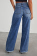 Mixiedress Raw Hem Distressed Wide Leg Denim Pants