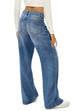 Mixiedress Casual Wide Leg Distressed Denim Pants