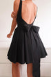 Mixiedress Square Neck Bow Knot Backless Mini Dress