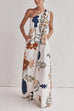 Mixiedress Tie Knot One Shoulder Floral Print Maxi Dress