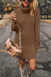 Mixiedress Turtleneck Long Sleeves Ribbed Knit Sweater Dress(in 7 Colors!)