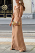 Mixiedress Decorative Knot One Shoulder Sleeveless Maxi Party Dress