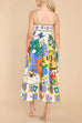 Mixiedress Spaghetti Strap Empire Waist Soleil Print Swing Maxi Sundress