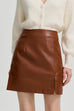 Mixiedress Slit Front Faux Leather Mini Skirt