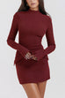 Mixiedress Mockneck Long Sleeves Bodycon Mini Dress