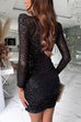 Mixiedress Mesh V Neck Ruched Sequin Bodycon Mini Party Dress