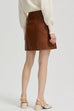 Mixiedress Slit Front Faux Leather Mini Skirt