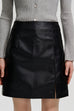 Mixiedress Slit Front Faux Leather Mini Skirt