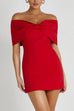 Mixiedress Bow Off Shoulder Bodycon Mini Party Dress