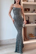 Mixiedress Sheer Embellished Scoop Neck Cami Maxi Evening Gown