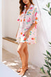 Mixiedress Short Sleeves Button Up Wide Leg Printed Romper