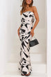 Mixiedress Off Shoulder Sleeveless Geometric Printed Maxi Party Dress