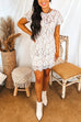 Mixiedress Short Sleeve Hollow Out Lace Pencil Dress