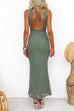 Chicest Open Back Sleeveless Mesh Bodycon Maxi Dress