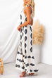 Mixiedress Bow Knot One Shoulder Printed Ruffle Maxi Dress