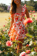 Mixiedress Bow Knot Shoulder Waisted A-line Floral Mini Sundress