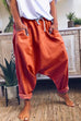 Mixiedress Solid Drawstring Waist Hippie Harem Pants