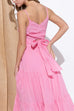 V Neck Tie Back Ruffle Tiered Maxi Cami Dress