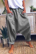 Mixiedress Solid Drawstring Waist Hippie Harem Pants