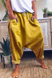 Mixiedress Solid Drawstring Waist Hippie Harem Pants