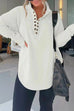 Mixiedress Stand Collar Button Up Curve Hem Sweatshirt with Thumb Hole