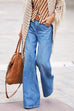 Mixiedress High Waist Wide Leg Straight Denim Pants