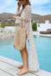 Mixiedress Open Front Lace Hollow Out Maxi Cover Up Cardigan