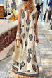 Mixiedress Tassle Deep V Neck Sleeveless Printed Maxi Swing Holiday Dress