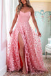 Mixiedress Off Shoulder High Slit Butterfly Appliques Flare Maxi Party Dress